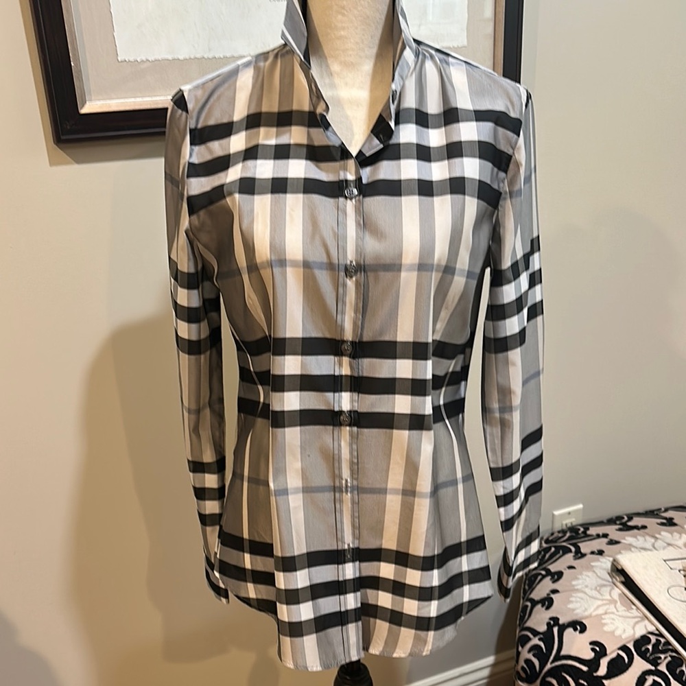 Burberry Plaid Button-Up Shirt